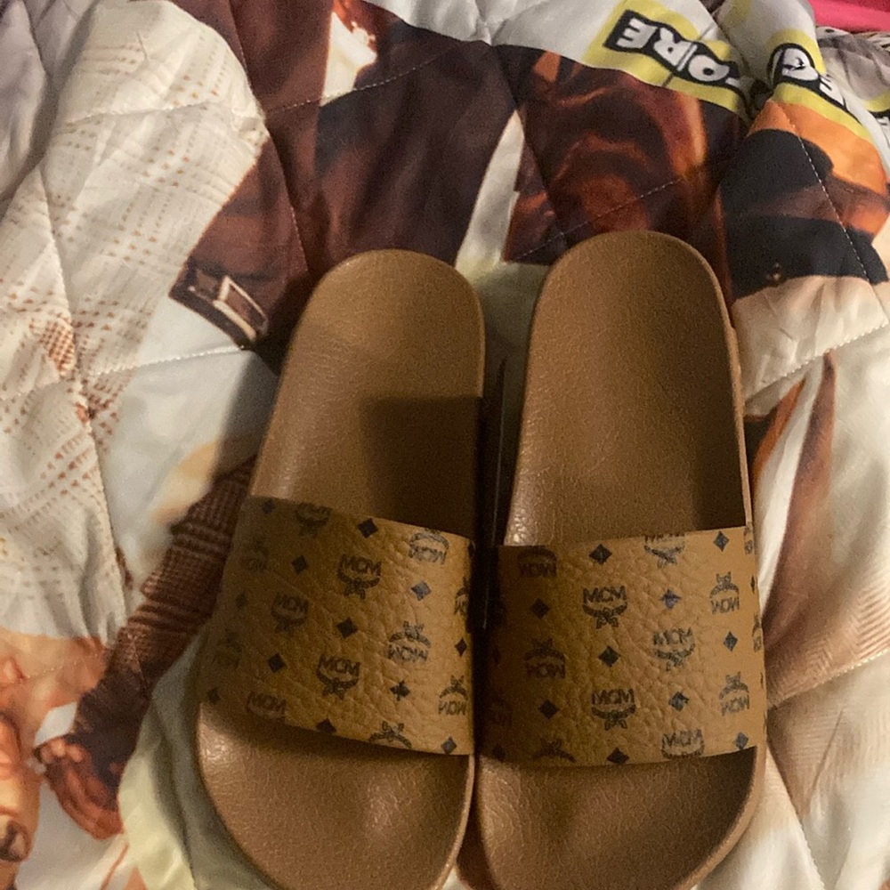 MCM Tan Sandals Stylish Flip Flops